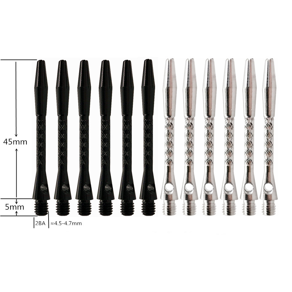 Knight phi tiêu 6 mảnh nhôm tường nứt mẫu phi tiêu bạc đen - Darts / Table football / Giải trí trong nhà mũi phi tiêu
