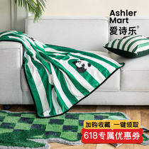 Love Poetic Panda Sofa Cover Blanket Spring Autumn Thin Blanket Coral Fluff Blanket Office Nap Air Conditioning Cover Leg Shawl Blanket
