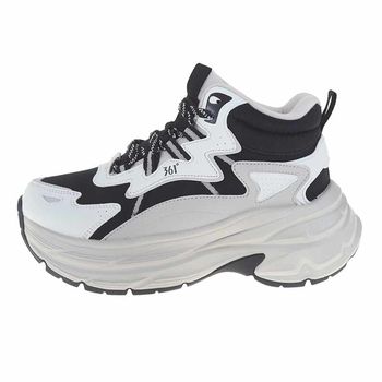 361 Women's Thick-Soled Fleece-Lined Large Cotton Shoes with Leather Surface, New Product for Winter 2025, High-Top Warm Casual Shoes 58Z546702A