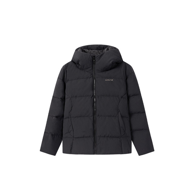 361 Degrees Women's down Jacket with Hood, Short Duck down Puffer Jacket, Windproof and Warm Top for Winter 56Z544302N