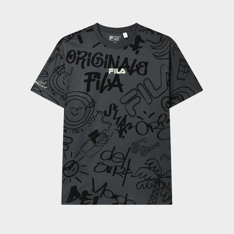 Fila Men's Sports T-Shirt Simple Round Neck Loose Pure Cotton Knitted Short-Sleeved Top F51M629193A Fila Men's Sports T-Shirt Simple Round Neck Loose Pure Cotton Knitted Short-Sleeved Top F51M629193A