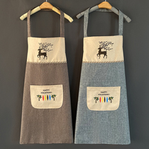 Cute Japanese Korean apron waterproof oil-proof home kitchen cooking housework skirt female fashion overalls custom