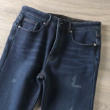 Зимний удерживающий тепло ростомер, джинсы, штаны, повседневные брюки, увеличенная толщина, облегающий крой