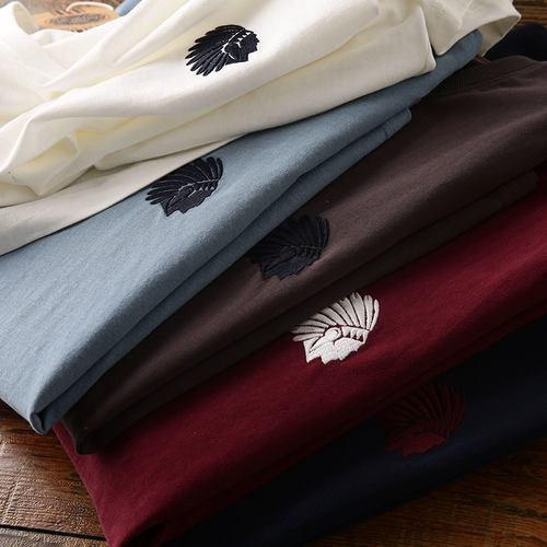 Летняя хлопковая модная трендовая футболка для отдыха, с вышивкой