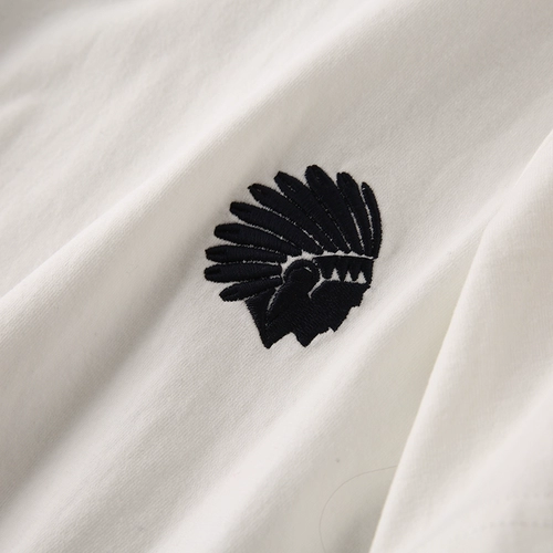 Летняя хлопковая модная трендовая футболка для отдыха, с вышивкой