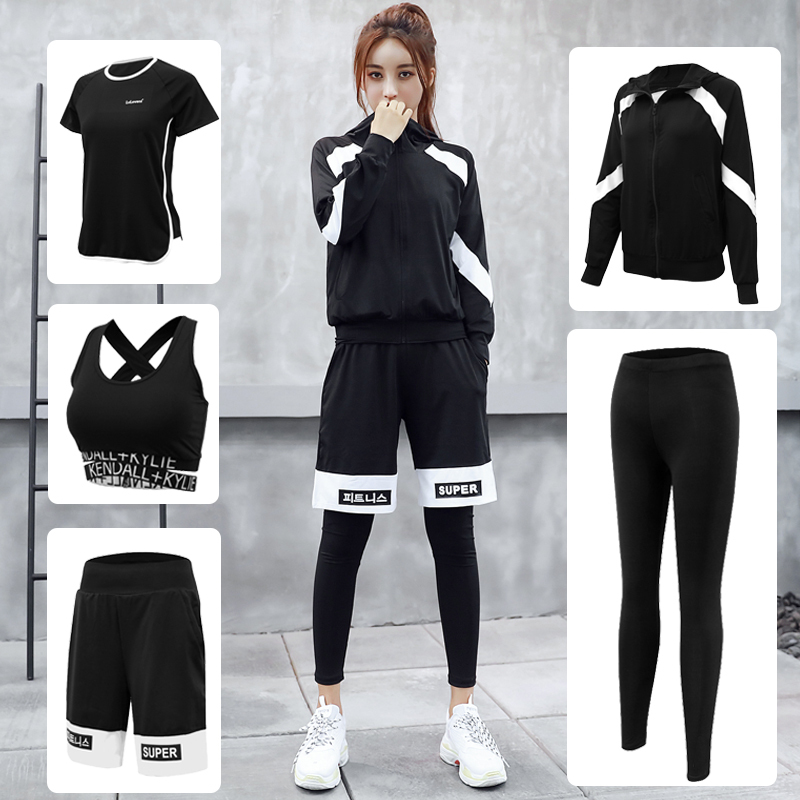 Spring Summer Style Fitness Clothing Loose Fashion Great Size Size Fat Mm Nets Red Fitness Room Fitness Car Yoga Sports Suit Women