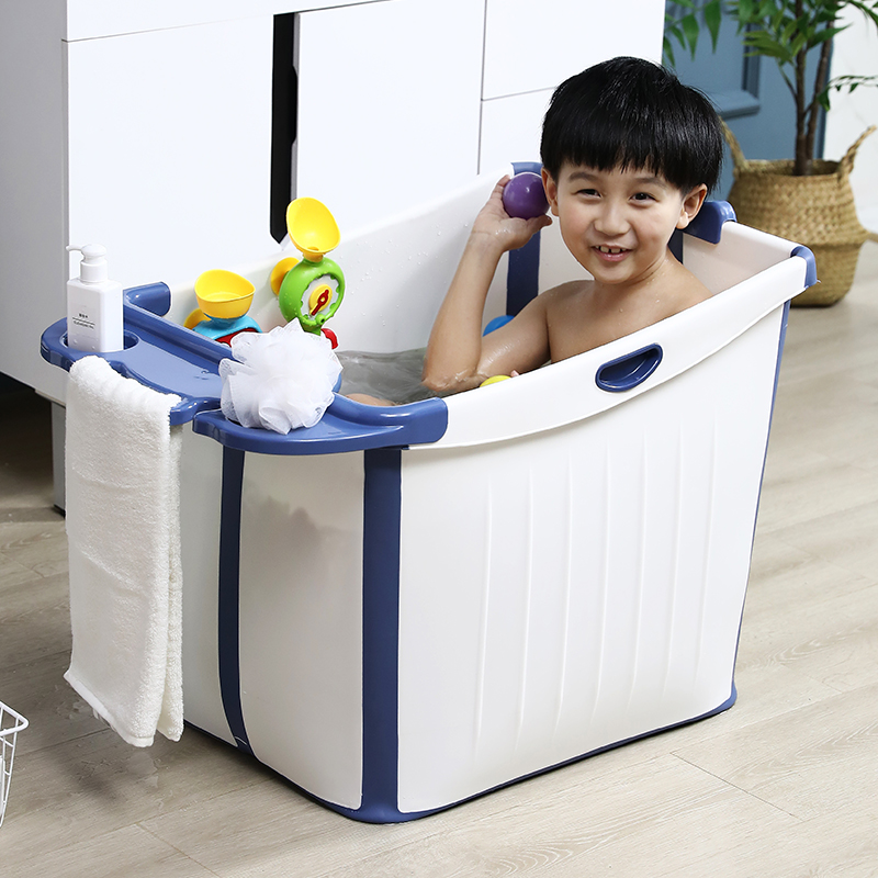 Baby folding bathtub children's bath bucket toddler bathtub bath bucket large household can sit swimming bucket children