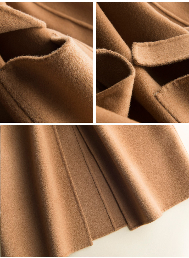 Chống giải phóng mặt bằng hai mặt áo khoác nữ dài phần trên đầu gối áo len không có ngôi sao cashmere với cùng một phong cách áo len xu hướng áo khoác nữ 2021