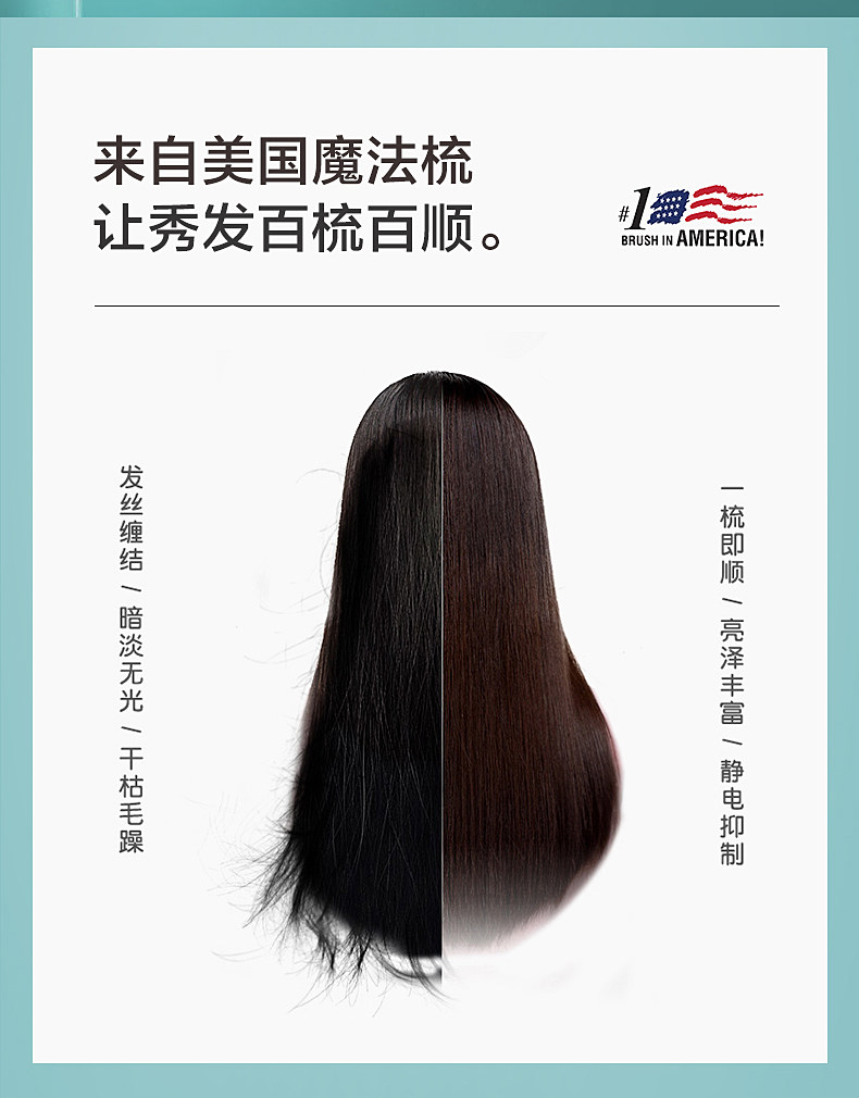 美国进口,Wet Brush 环保气垫鬃毛精油按摩梳 三色 49元包邮(需领券) 值值值-买手聚集的地方