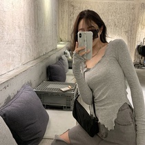 Autumn light mature long sleeve New 2021 early autumn slim slim half high collar tight winter