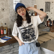 Large size 2021 summer new net red loose lazy wind cotton T-shirt women short sleeve ins Super fire hipster top