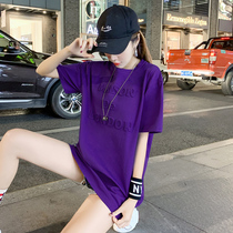 European products big version of white short sleeve ins Tide brand summer loose long-term clothing missing hole