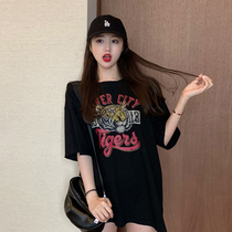 Large Net red cotton short sleeve T-shirt female 2020 Summer new half sleeve shirt long Korean version loose ins tide