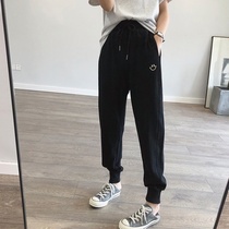 2021 new gray sweatpants womens loose feet spring and autumn Harlan slim ins tide casual pants Joker