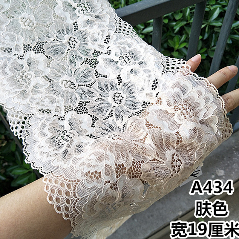 Complexe Multicolor Rose Clothing Accessories Fine Color Quality Fabric Floral Lace With Elastic Lace Fabric Fabric