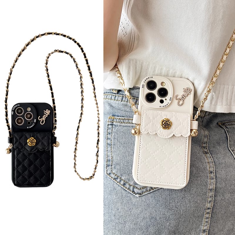 Japanese Demiu Chanel-Style Card Holder iPhone 16 Pro Max Apple 15 Phone Case 12 with Strap 13 Crossbody Lanyard Simple Light Luxury Lace Soft 15Pm Niche 14 Unique Creative Japanese Demiu Chanel-Style Card Holder iPhone 16 Pro Max Apple 15 Phone Case 12 with Strap 13 Crossbody Lanyard Simple Light Luxury Lace Soft 15Pm Niche 14 Unique Creative
