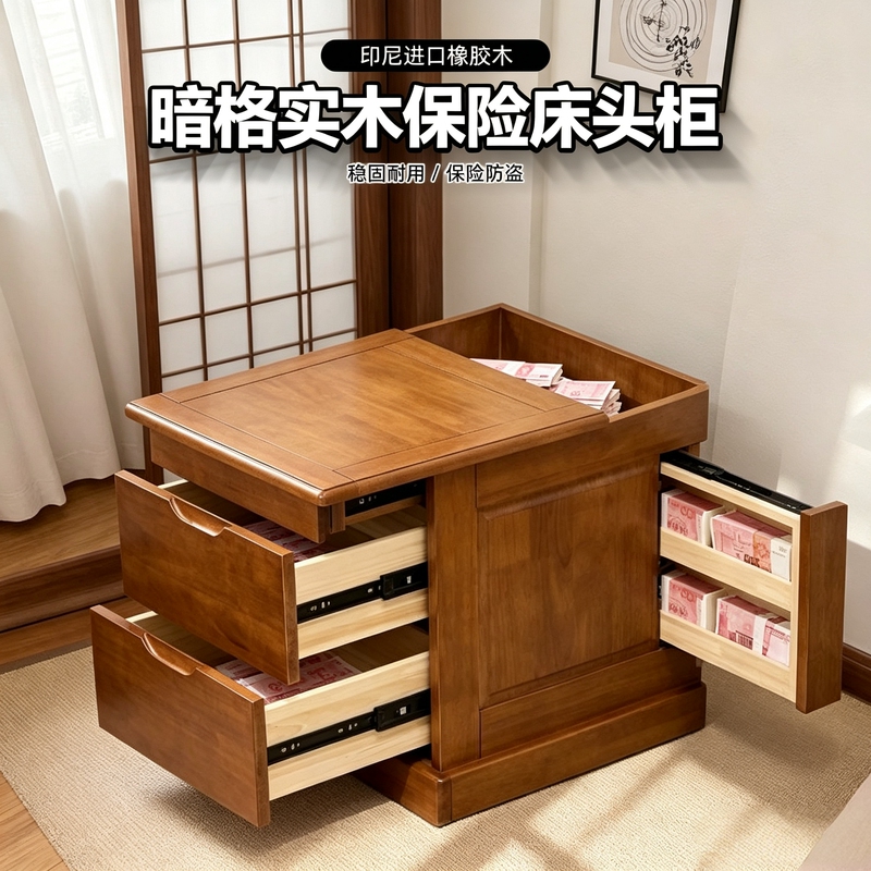 Hidden Compartment Bedside Table Solid Wood Hidden Drawer Bedside Safe Storage Cabinet Bedroom Smart Multifunctional Hidden Compartment Bedside Table Solid Wood Hidden Drawer Bedside Safe Storage Cabinet Bedroom Smart Multifunctional