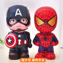 Painted plaster doll Painted white embryo Graffiti painting Handmade diy piggy bank colored vinyl ceramic Spider-man