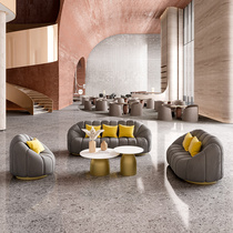 Nordic designer light luxury hotel lobby meeting sofa simple modern beauty salon curved sales office Rest Area
