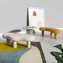 Nordic fabric sofa special-shaped simple clothing store small sofa Net red type house test shoe stool shoe shop long bench