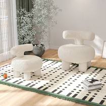 Nordic single sofa chair living room leisure chair light luxury lamb cashmere lazy sofa ins Net red small apartment