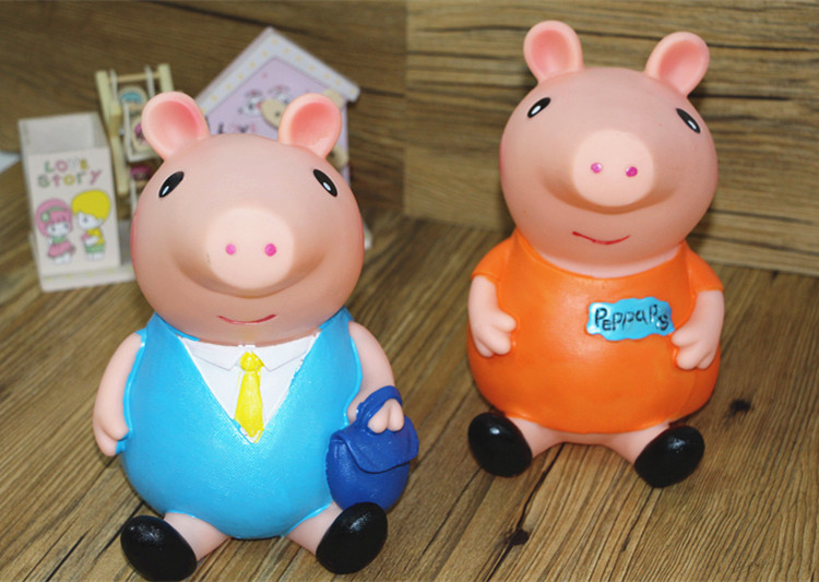 Piggy Peggy piggy bank resin Peggy George piggy bank phim hoạt hình dễ thương sáng tạo trẻ em món quà sinh nhật - Trang trí nội thất mẫu tủ trang trí phòng khách đẹp