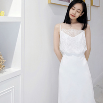 White suspenders light wedding dress thin temperament goddess fan 2021 summer new super fairy travel wedding dress