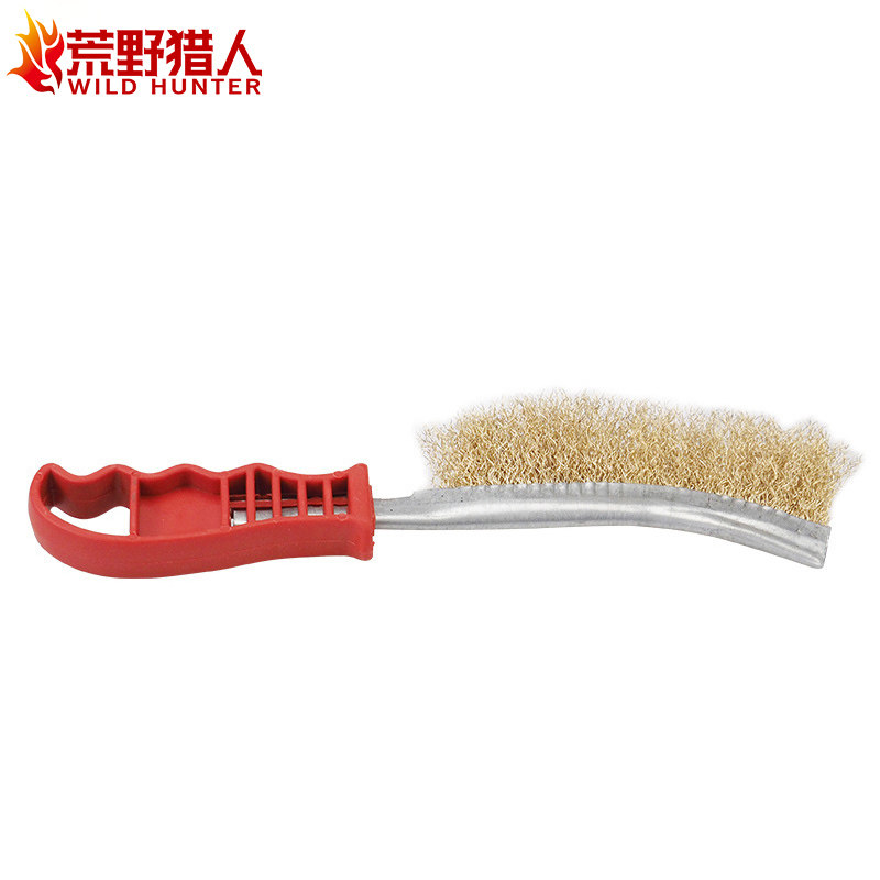 Three copper - plated steel brush BBQ BBQ BBQ BBQ cleaning metal brush to stain rust polishing