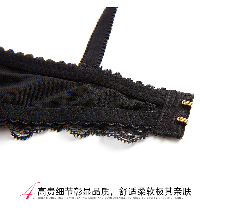 Girl Beauty House Winter Simple Sexy Bra Slim Half Cup Không có vành xốp Đồ lót Black Bra ao lot cho nguoi nguc to
