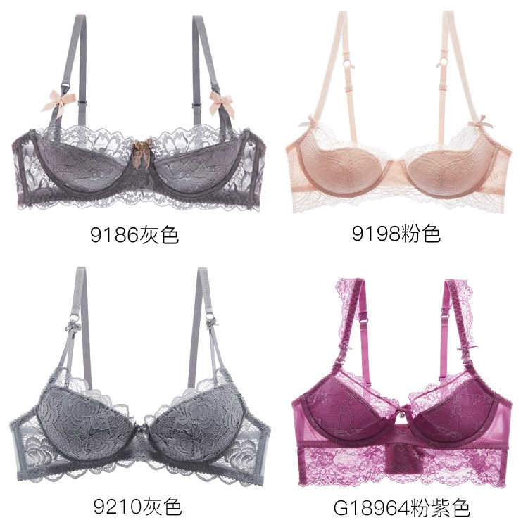 Girl Beauty House Winter Sexy Lace Silk Sợi Đồ lót Phần mỏng Tập hợp trên áo ngực mỏng cotton cup bra bộ sưu tập lớn