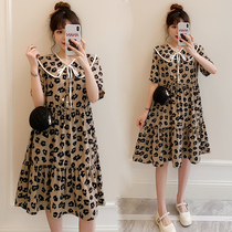Pregnant woman summer dress short sleeves Chopped Flowers long dress 2022 New fashion Relaxed Cover Big Code Superior Spicy Moms Dress