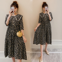 Pregnancy Woman Dress Summer Dress 2022 Fashion Dolls Collar Little Sub Ocean Gas Big Code Loose Tide Hot Moms Dress