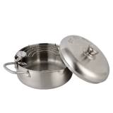 Фритюрница для темпуры из нержавеющей стали, бытовая маленькая фритюрница, мини-газовая индукционная плита, экономящая топливо, толстое антипригарное плоское дно, круглая