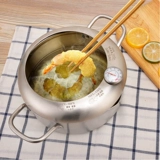 Фритюрница для темпуры из нержавеющей стали, бытовая маленькая фритюрница, мини-газовая индукционная плита, экономящая топливо, толстое антипригарное плоское дно, круглая