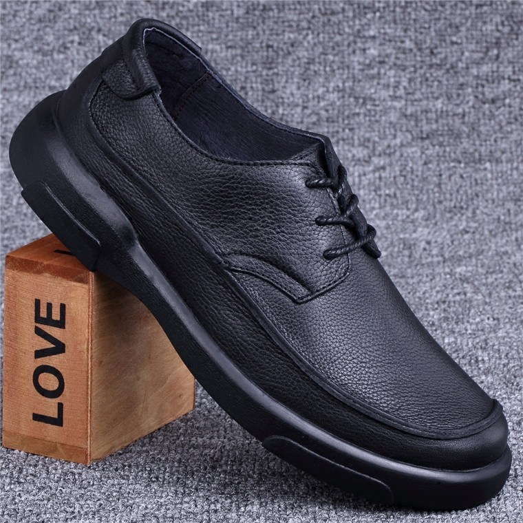Foreign trade men's shoes casual leather shoes men's head layer cowhide thin strap comfortable leather tail single men's European and American business men's leather shoes