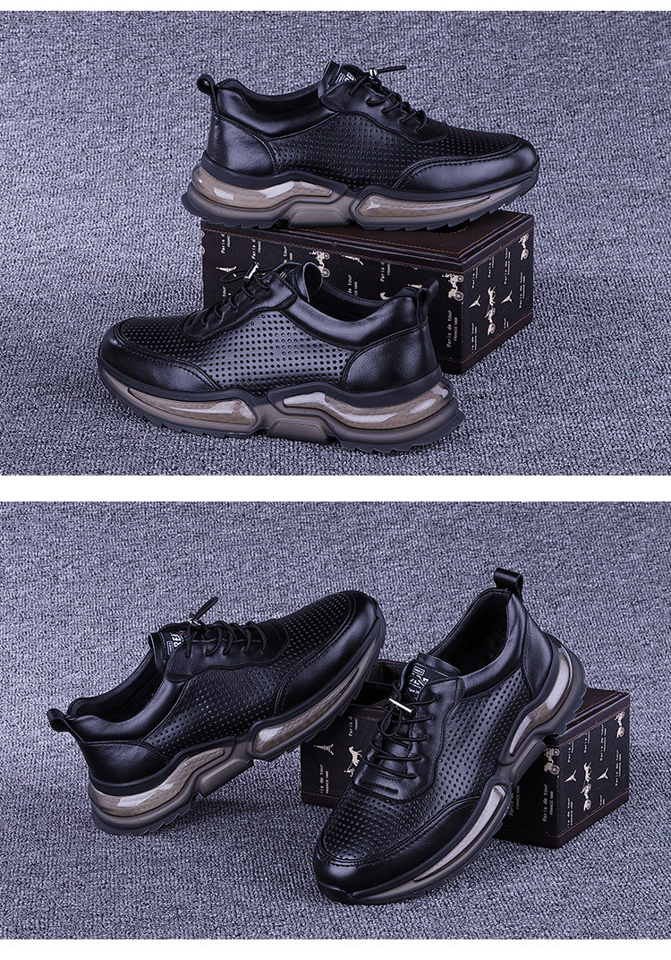 外贸夏季男鞋镂空透气休闲鞋男2022新款运动皮鞋男打孔真皮男凉鞋详情18
