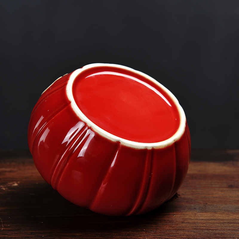Pumpkin mud seal tea pot ceramic seal moisture receives stock POTS store receives the trumpet puer tea box of household