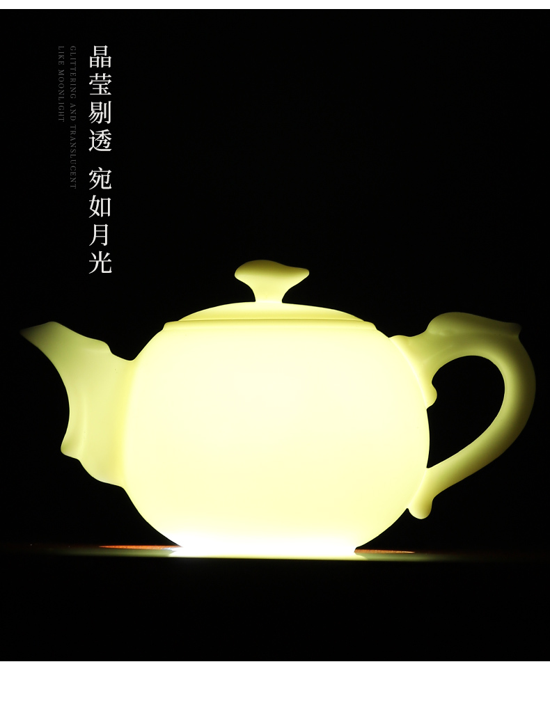 Mud seal dehua white porcelain ceramic suet white jade tea tea set small household contracted and I kung fu tea cups