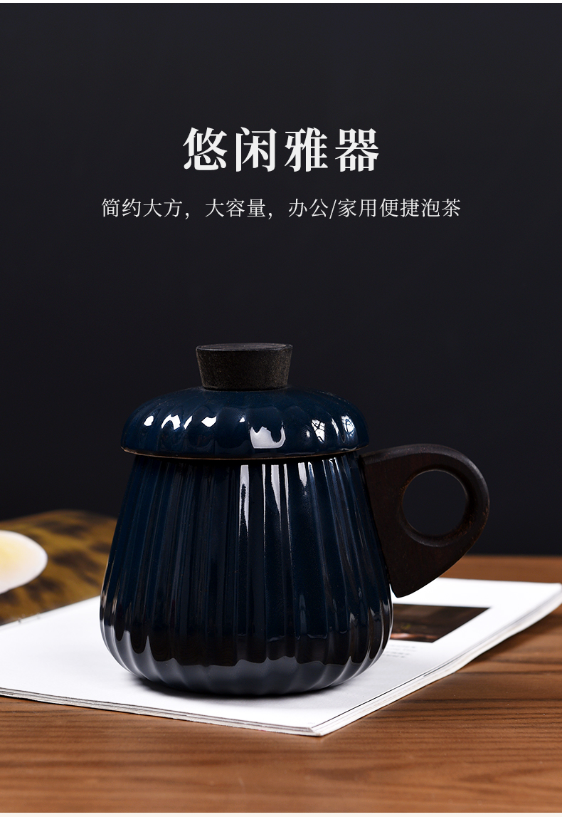 Mark cup large - capacity glass ceramic cup with cover the custom male female Japanese cup creative move trend restoring ancient ways