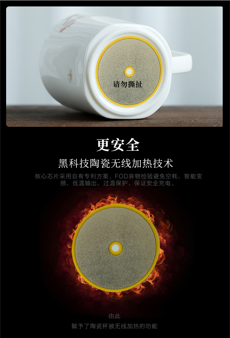 Heating cup mat mud seal 55 degrees thermostatic office cup with cover ceramic filter custom warm cup of tea cup heater