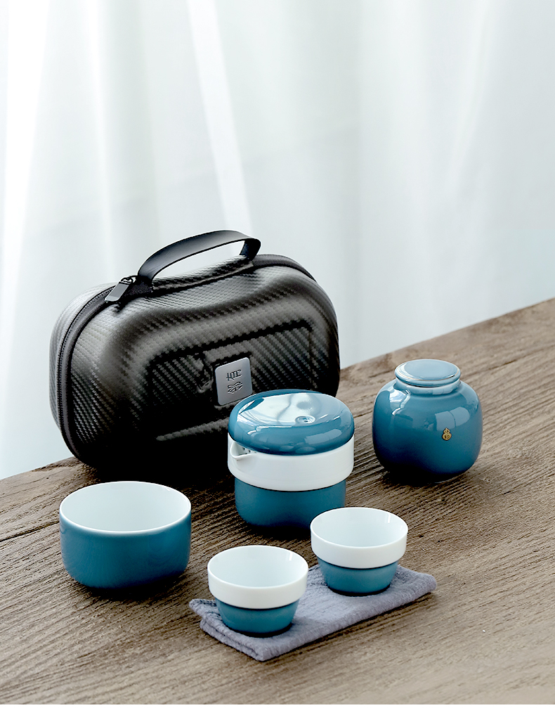 Mud seal crack cup portable travel kung fu tea set with a pot of 2 cup teapot ceramic tea pot