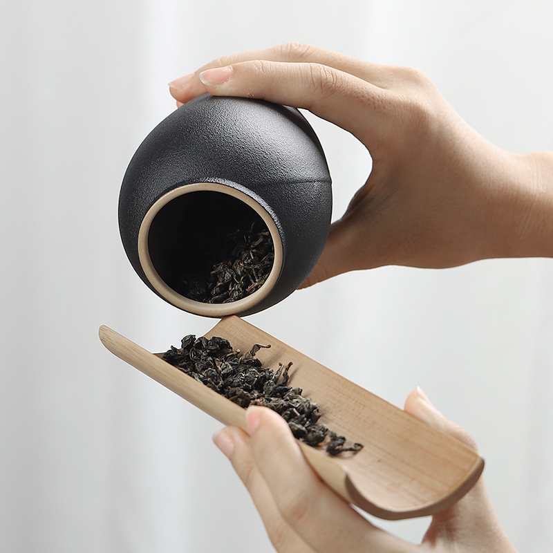 River "s lake mud seal sealed ceramic tea caddy fixings box travel warehouse storage tank pu 'er tea pot receives kung fu tea set