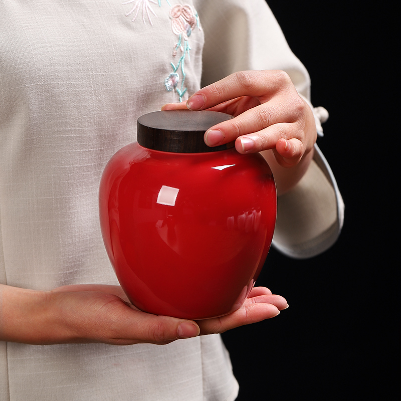 Mud seal prosperous caddy fixings ceramic seal box tea warehouse tea moisture tank storage tank pu - erh tea, black tea POTS