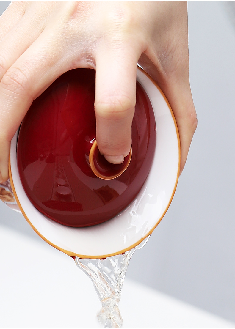 Travel kung fu tea set suit portable bag type car is suing crack cup. A small pot of two glass ceramic tea tray tureen