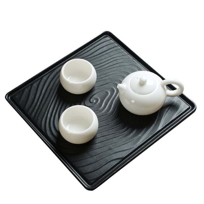 Dehua porcelain jade travel portable tea kungfu tea cup teapot teacup small suit a pot of tea tray 2 two cups