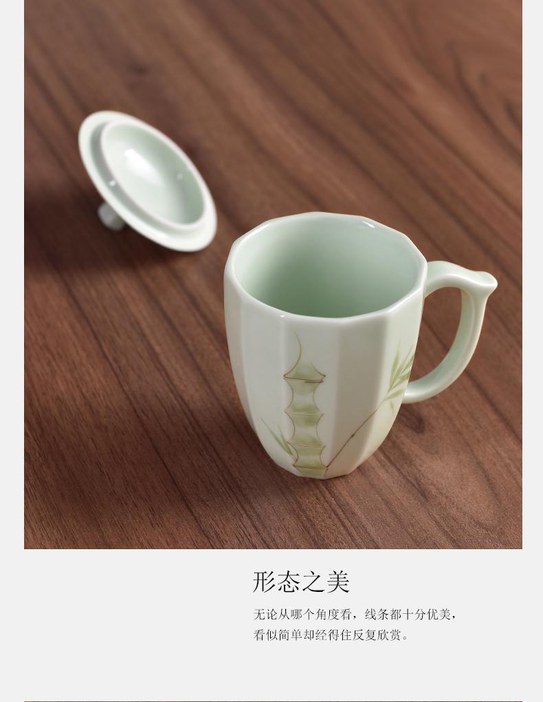 Mud seal large - capacity glass household creative mark cup with cover hand - made ceramic cup ultimately responds cup office meeting