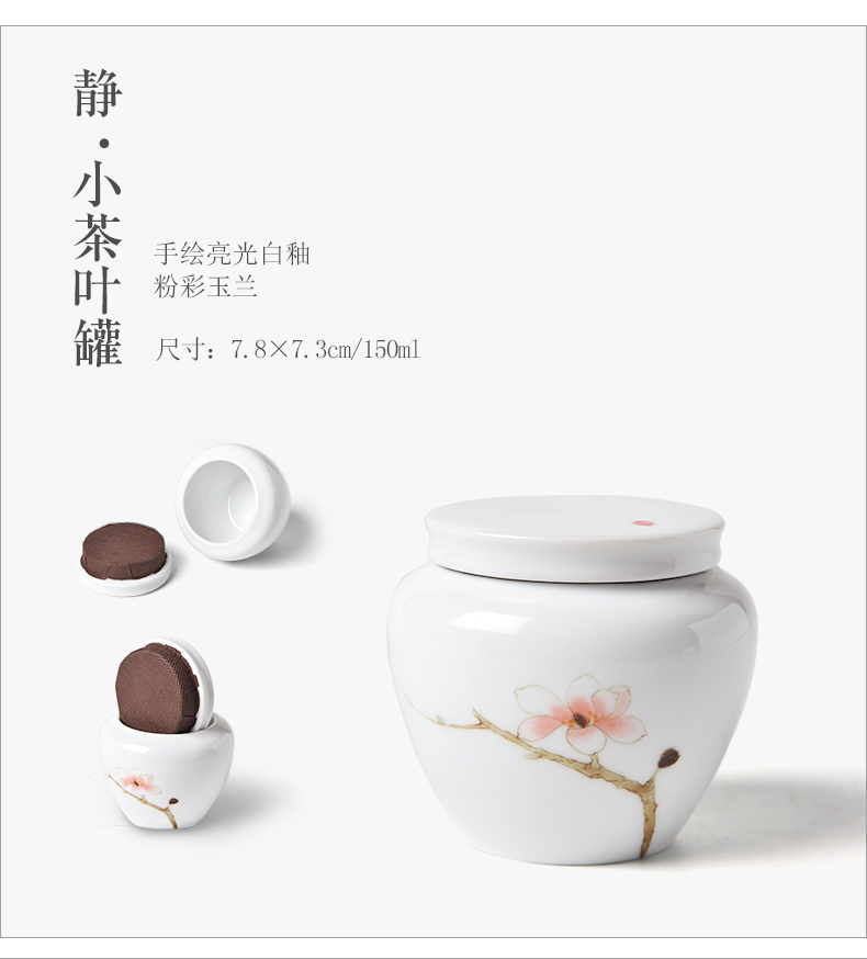 Caddy fixings ceramic household mini portable sealed as cans small office general travel portable storage POTS tea sets