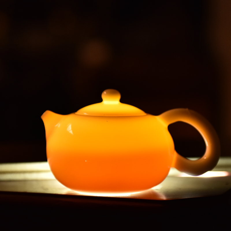 Dehua porcelain jade travel portable tea kungfu tea cup teapot teacup small suit a pot of tea tray 2 two cups