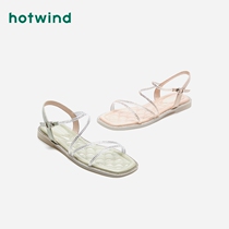 Hotwind hot air sandals female flat fairy style casual shoes 2020 Summer new wild low trendy shoes
