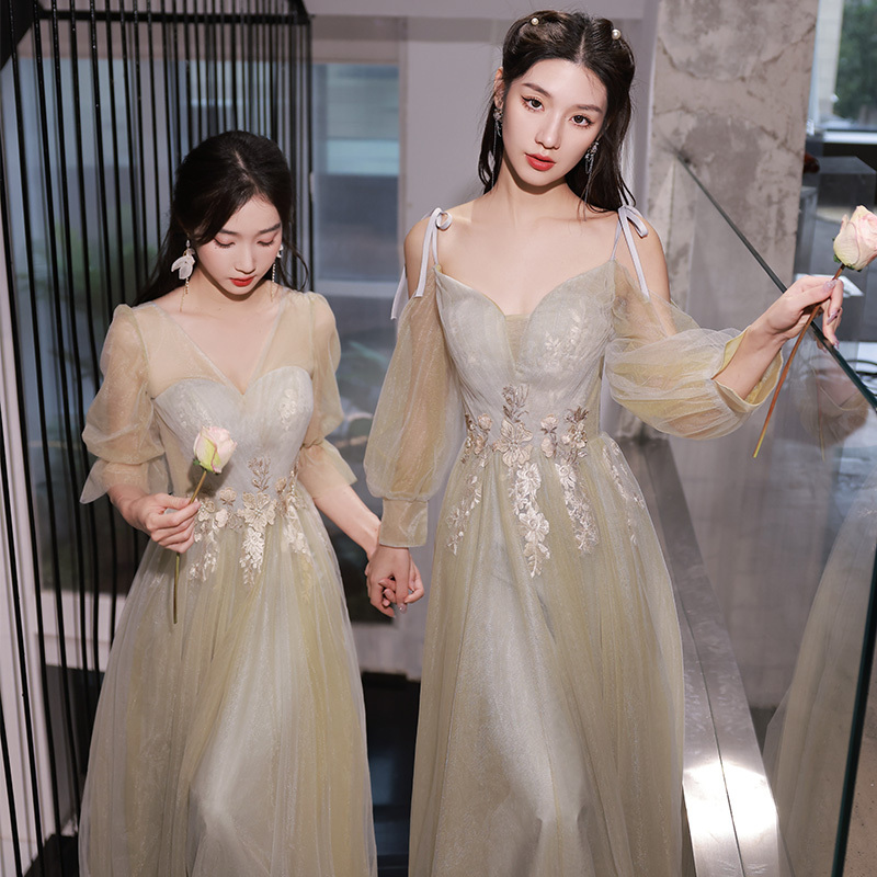 Bridesmaid Dresses, Sister Outfits, 2026 New Style, Slimming, Elegant, High-End Feel, Bestie Group Graduation Sister Dresses, Women's Simple and Elegant Style